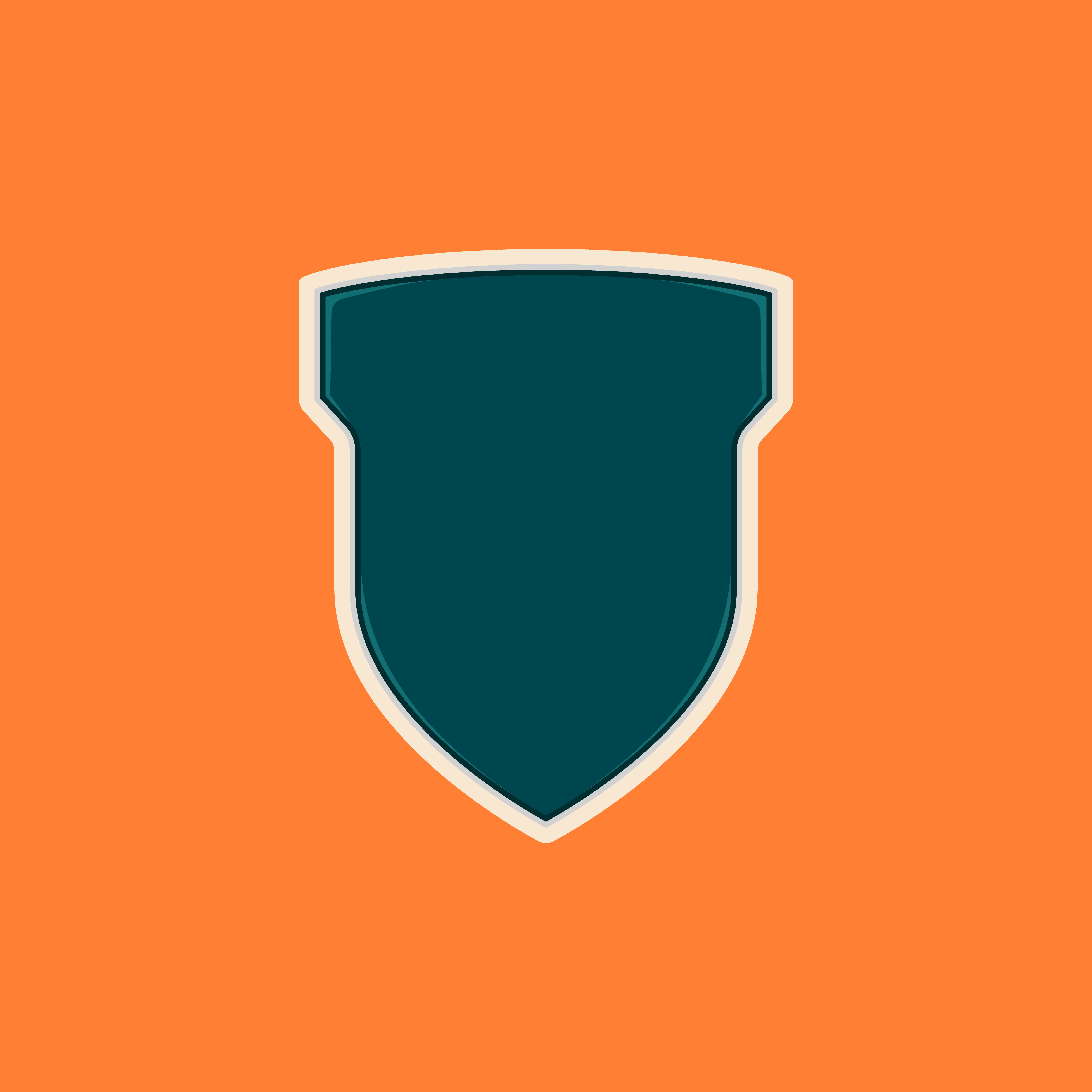 Modern tech blank glossy shield or badge shape like 370489 Vector Art