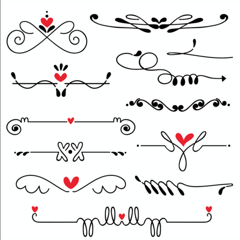 Hand drawn sketched line border wedding art vector illustration