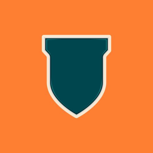 Modern futuristic like blank shield or badge shape like with glossy effect on each edge vector