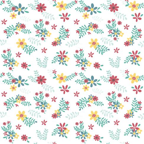 colourful spring flower pattern seamless vector