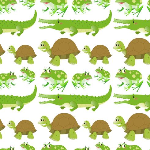 Fondo transparente con cocodrilos y tortugas vector