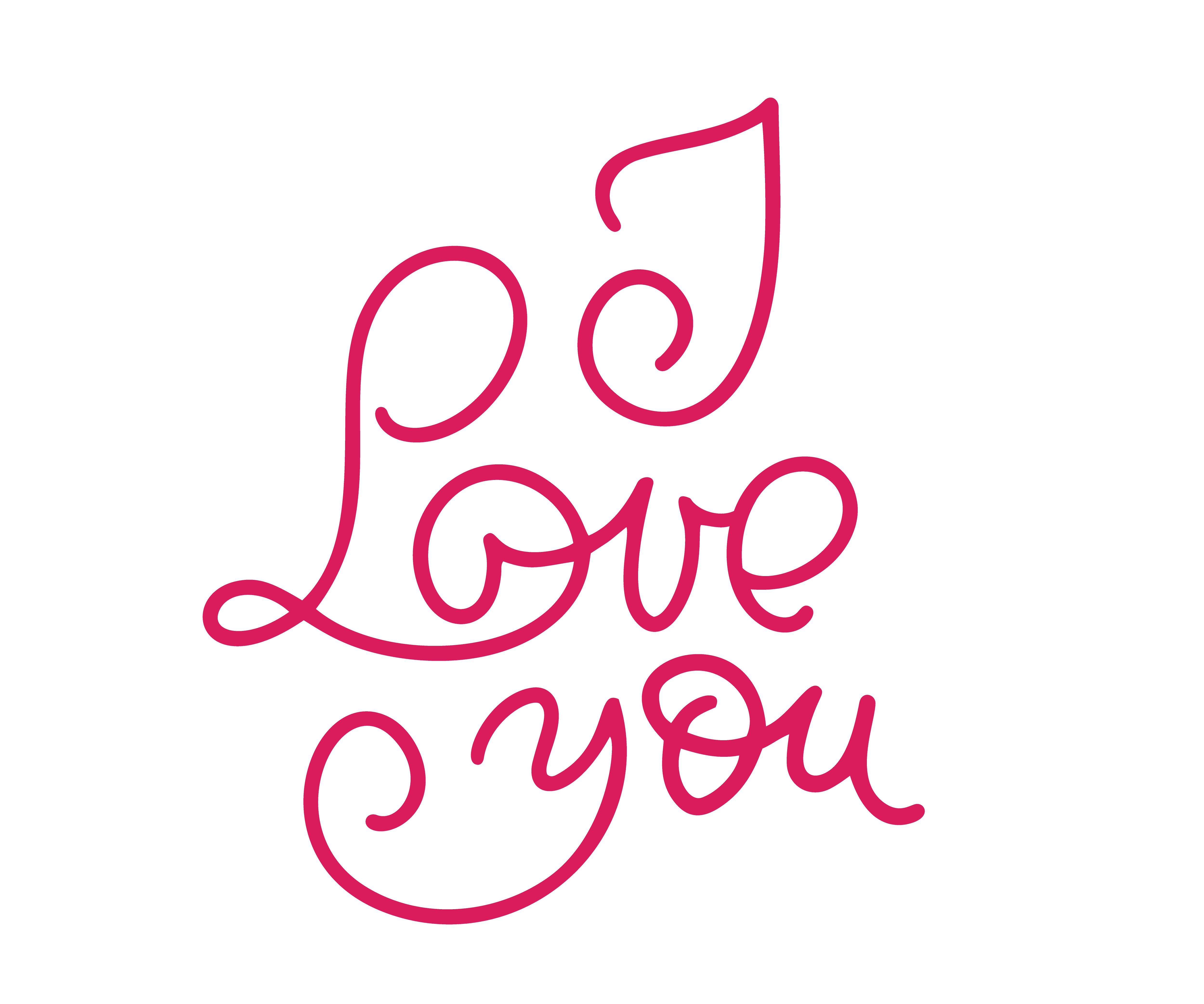 Download I love you monoline calligraphy. Valentines day ...