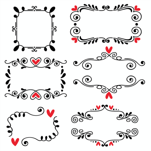 Hand drawn sketched line border wedding art vector illustration