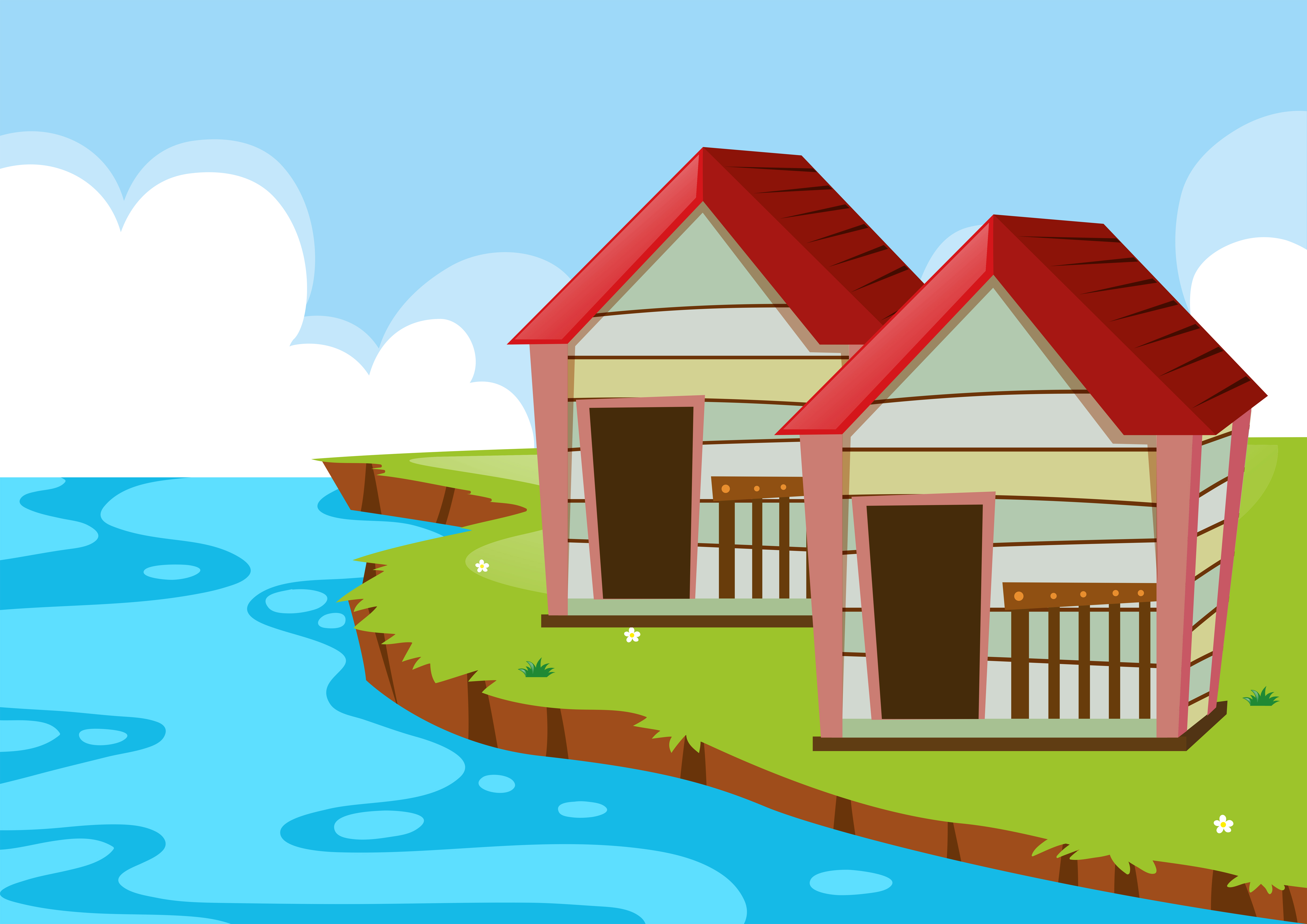 Two Huts By The River 370554 Vector Art At Vecteezy two-huts-by-the-river-370554-vector-art-at-vecteezy