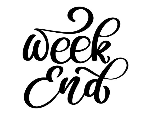 Weekend hand written lettering vector