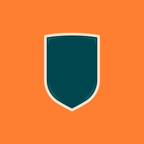 Simple basic shield badge shape blank template vector