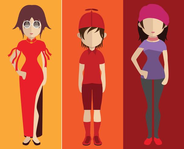 People avatar with full body and torso variations vector