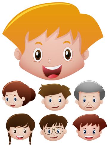 People with happy face vector