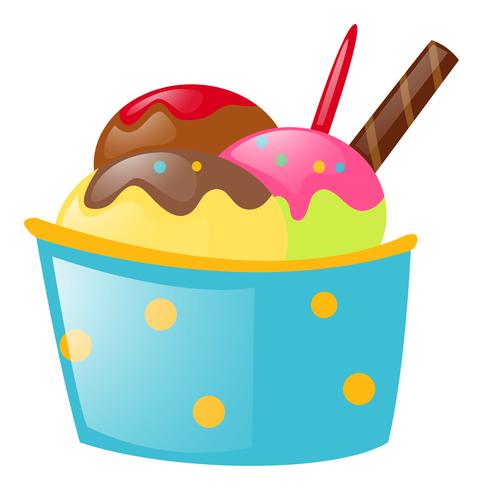 Ice cream in paper cup vector