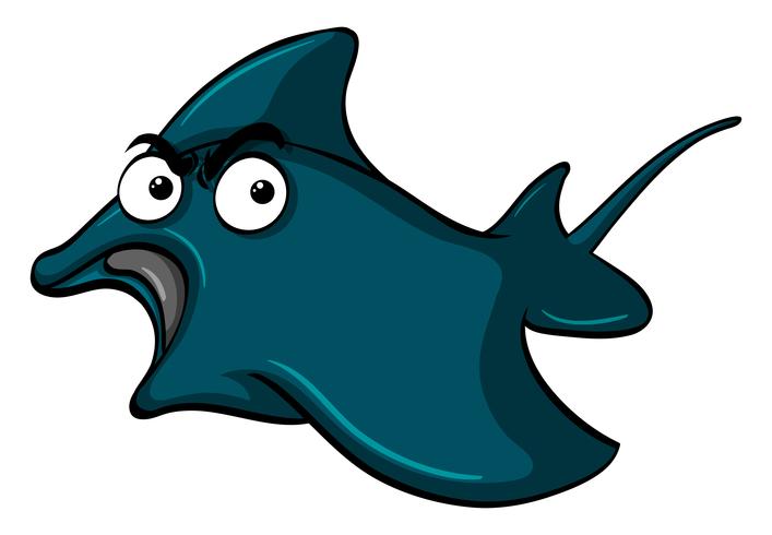 Sting ray with serious face vector