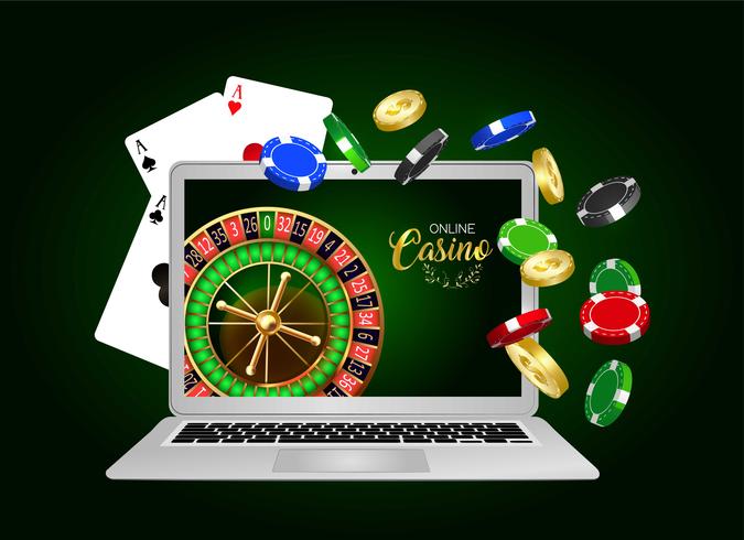 Banner de diseño de casino online. vector