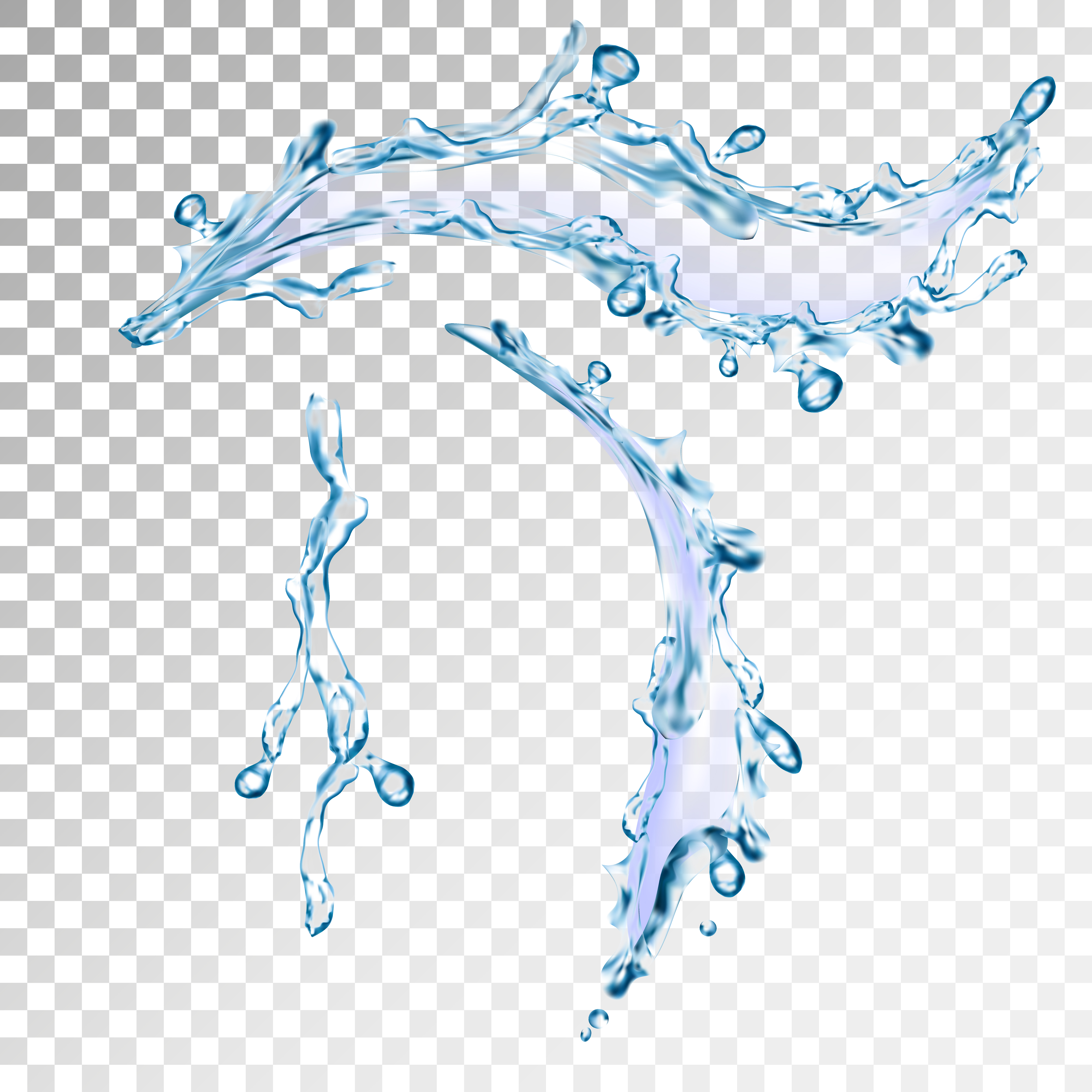 realistic Blue water splash with drops, vector illustration 370671