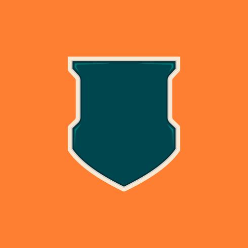 Unique glossy cartoon color blank shield badge template vector