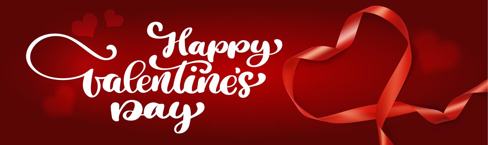 Text lettering Happy Valentines day banners vector