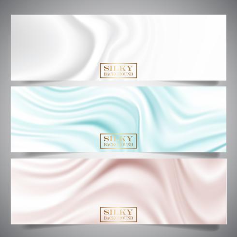 Silk texture banners vector