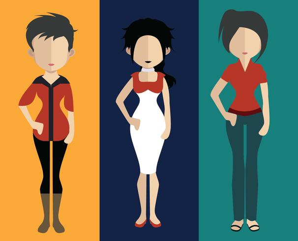 People avatar with full body and torso variations vector