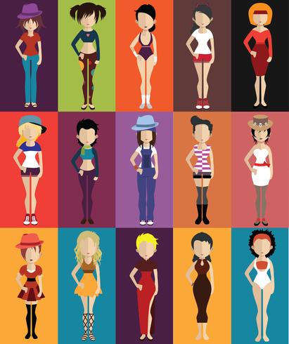 Avatar de personas con variaciones de cuerpo y torso. vector