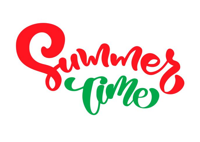 Summer time hand drawn lettering calligraphy vector text