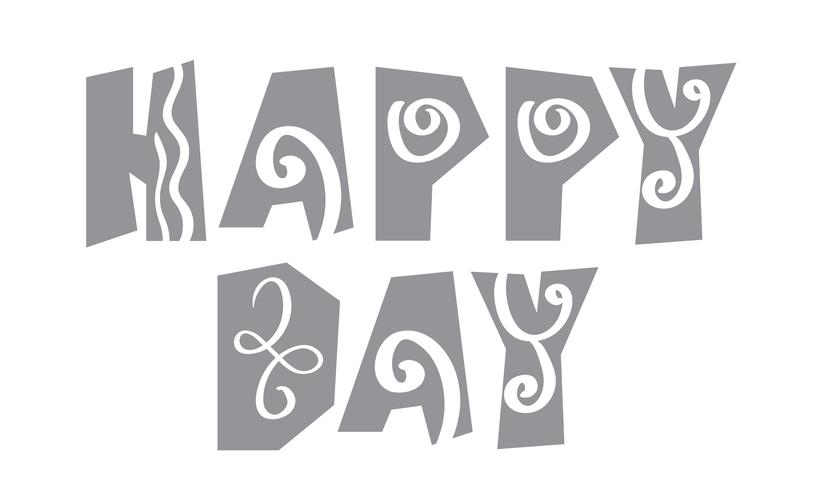 Text Scandinavian happy day on a white background vector