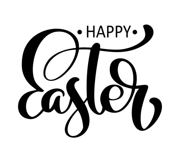 happy Easter Hand drawn calligraphy and brush pen lettering vector