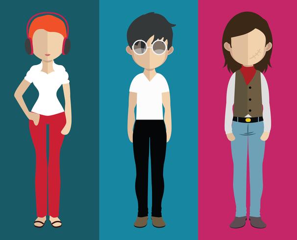 People avatar with full body and torso variations vector