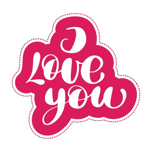 I Love you postcard. Phrase for Valentines day vector