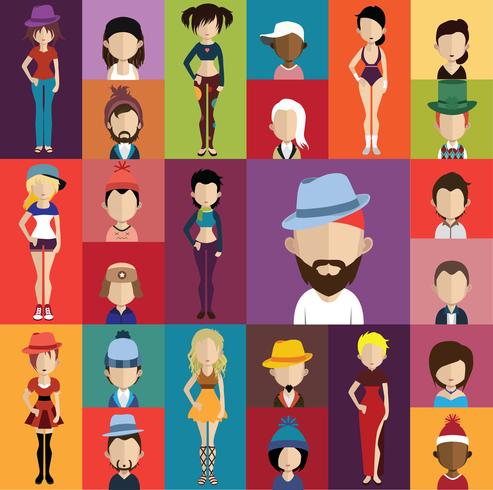 Avatar de personas con variaciones de cuerpo y torso. vector