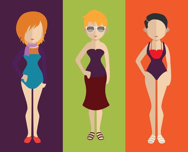 People avatar with full body and torso variations vector