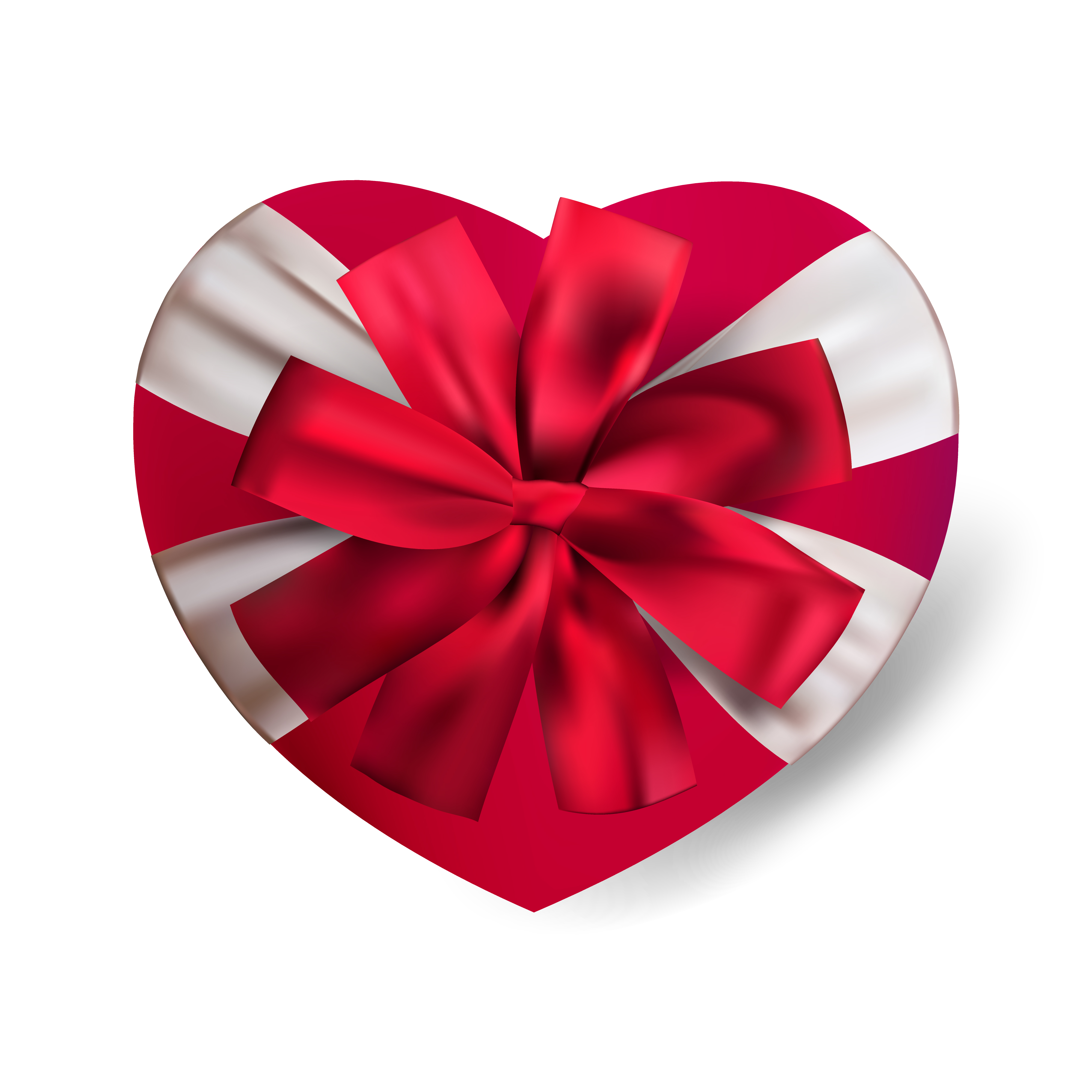 Vector realistic red heart shape gift box isolated on ...