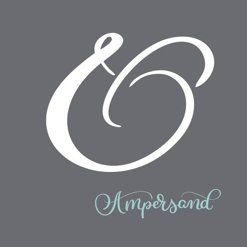 hand lettered flourish ampersands vector