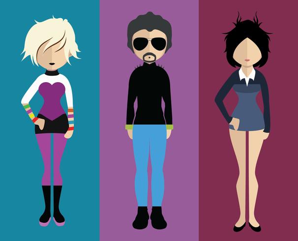People avatar with full body and torso variations vector
