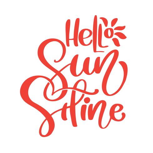Hello Summer vector Handwritten illustration, background. 