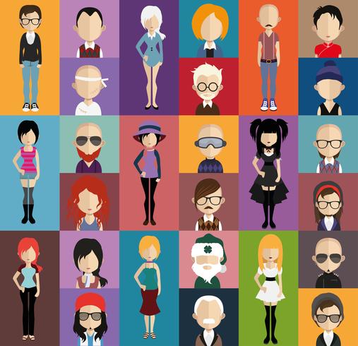 Avatar de personas con variaciones de cuerpo y torso. vector