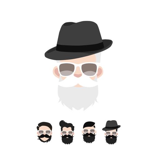 Conjunto de iconos de personas con caras vector