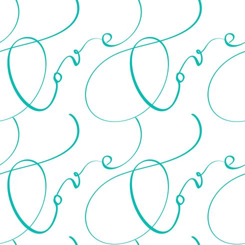 Seamless pattern with hand painted Valentine love and heart vector