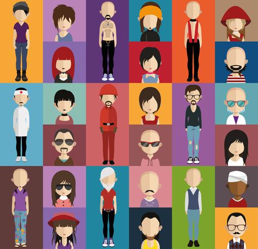 Avatar de personas con variaciones de cuerpo y torso. vector