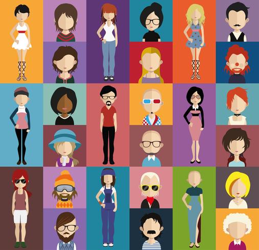 Avatar de personas con variaciones de cuerpo y torso. vector