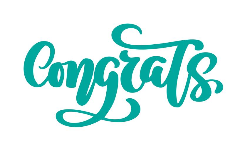 Congrats Hand drawn text phrase vector