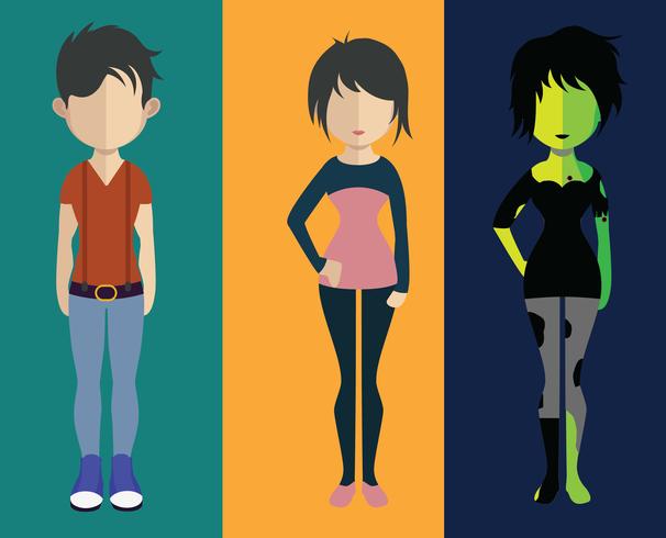 Avatar de personas con variaciones de cuerpo y torso. vector