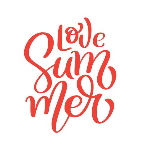 Hand drawn Love Summer lettering vector logo illusrtation