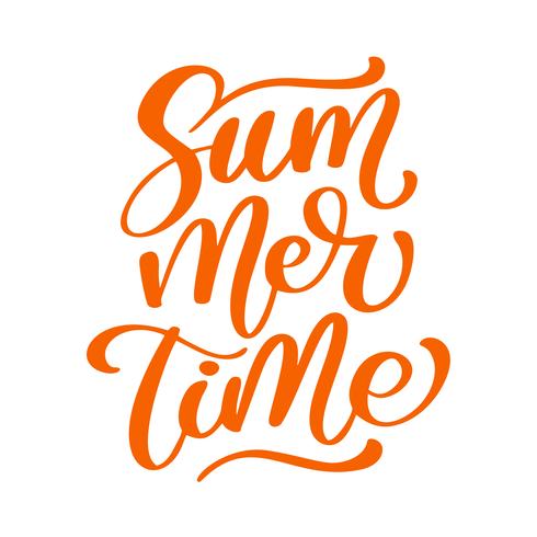 Summer time lettering vector logo illusrtation