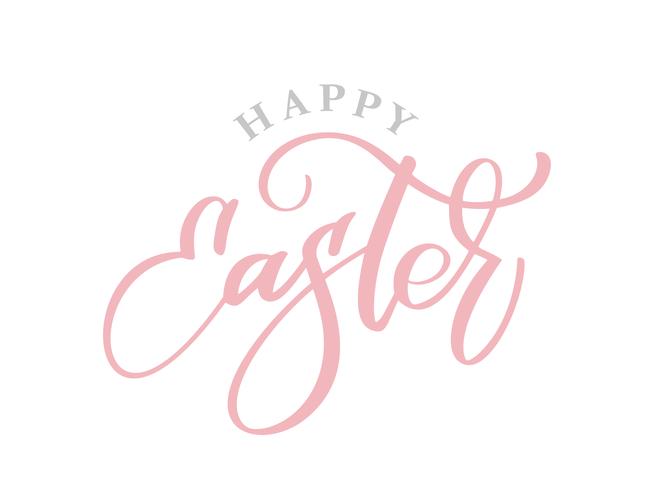 Hand drawn happy Easter calligraphy and brush pen lettering vector