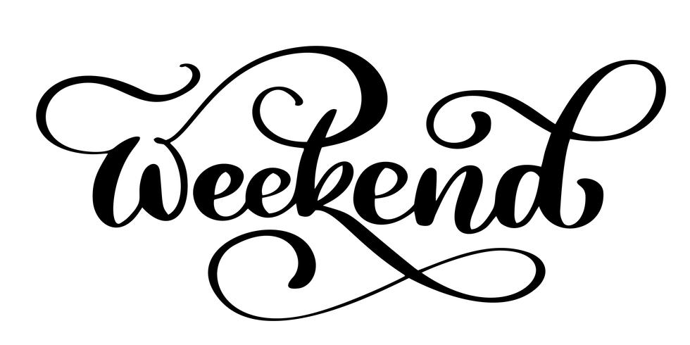 Handwriting weekend vector