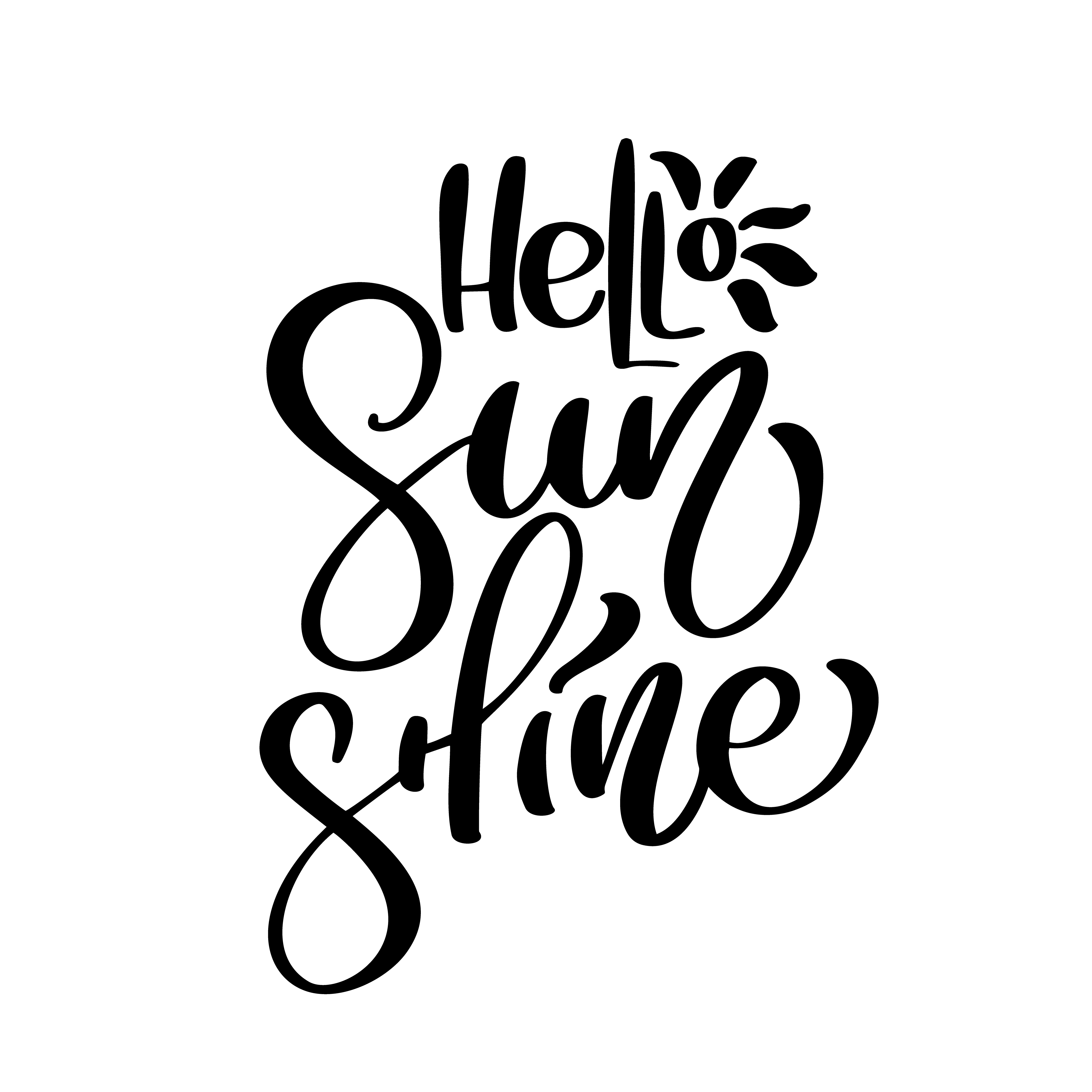 Hello Sunshine vector Summer Handwritten illustration, background ...