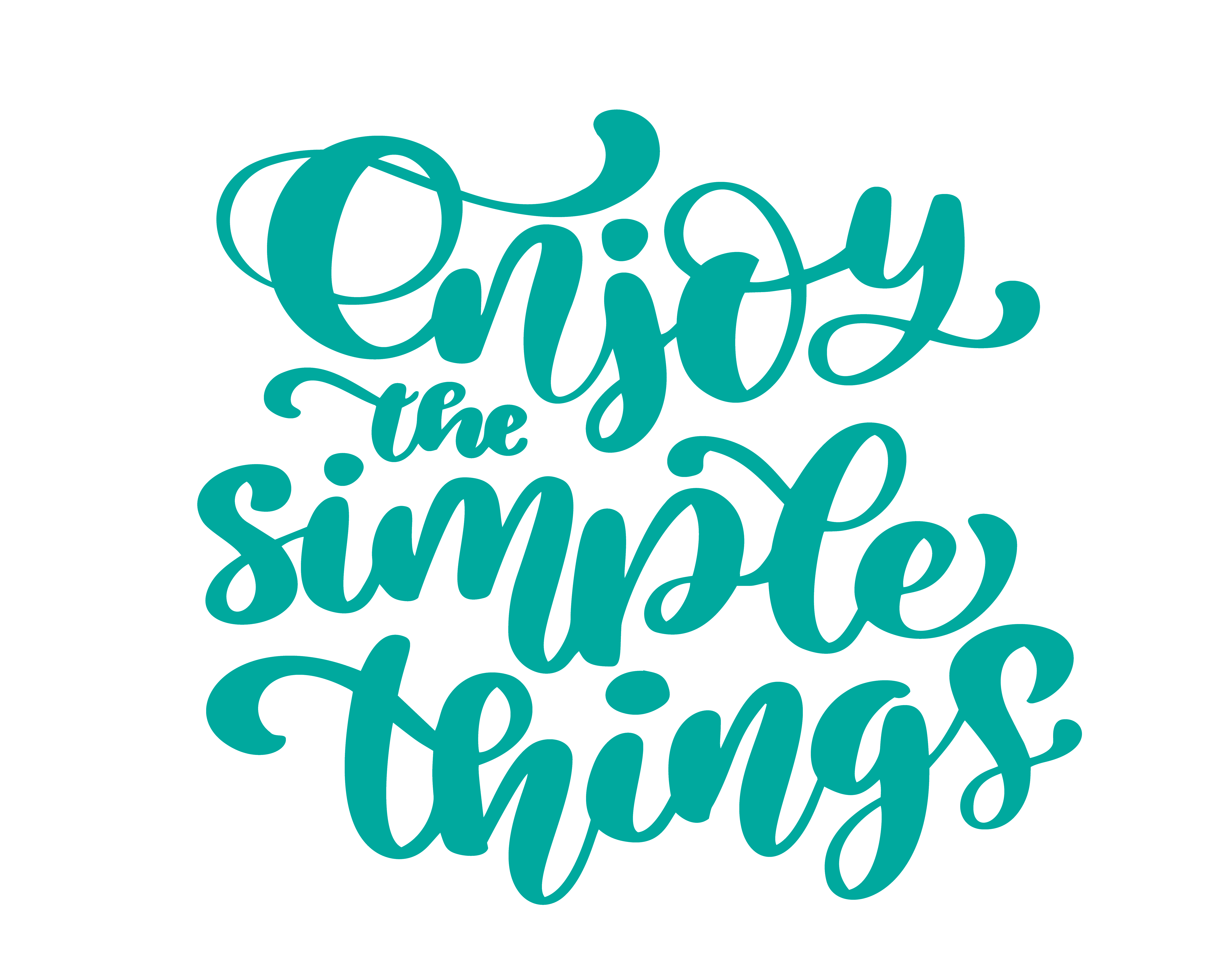 Enjoy the simple things hand drawn text 371177 vector art at vecteezy