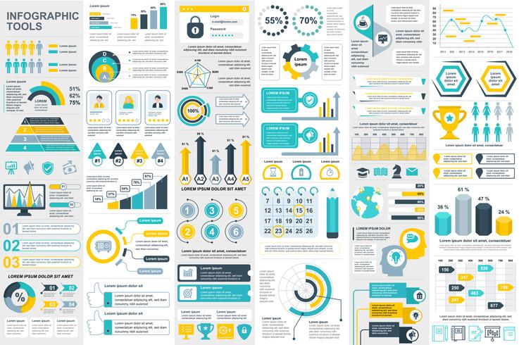 Infographic elements data visualization vector design template