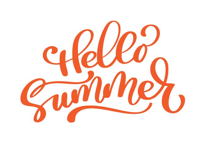 Hello Summer vector Handwritten illustration