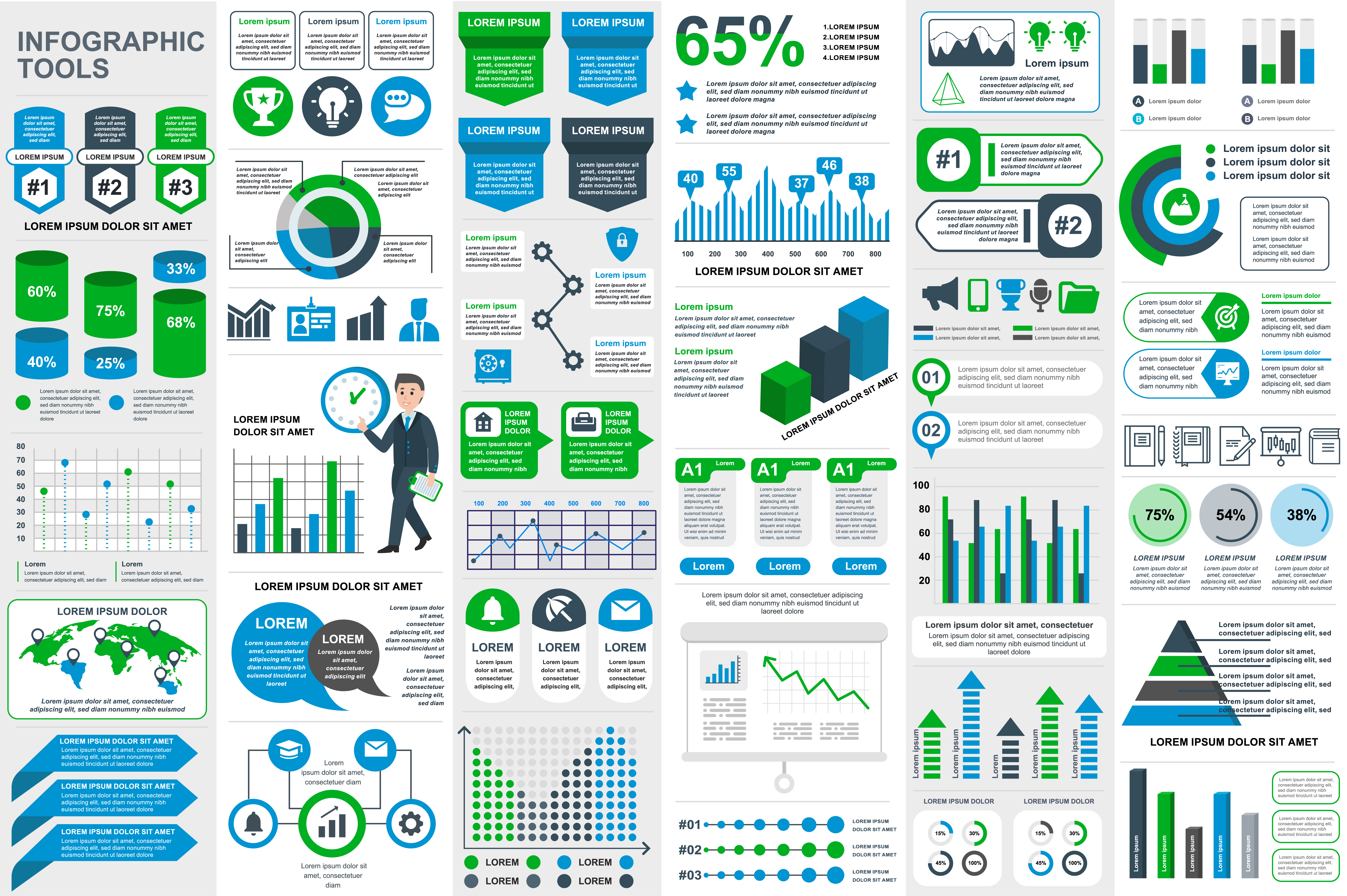 Infographic elements data visualization vector design template 371201