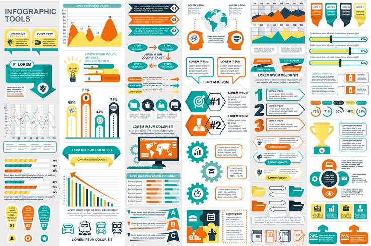 Plantilla de diseño de vector de visualización de datos de elementos de infografía