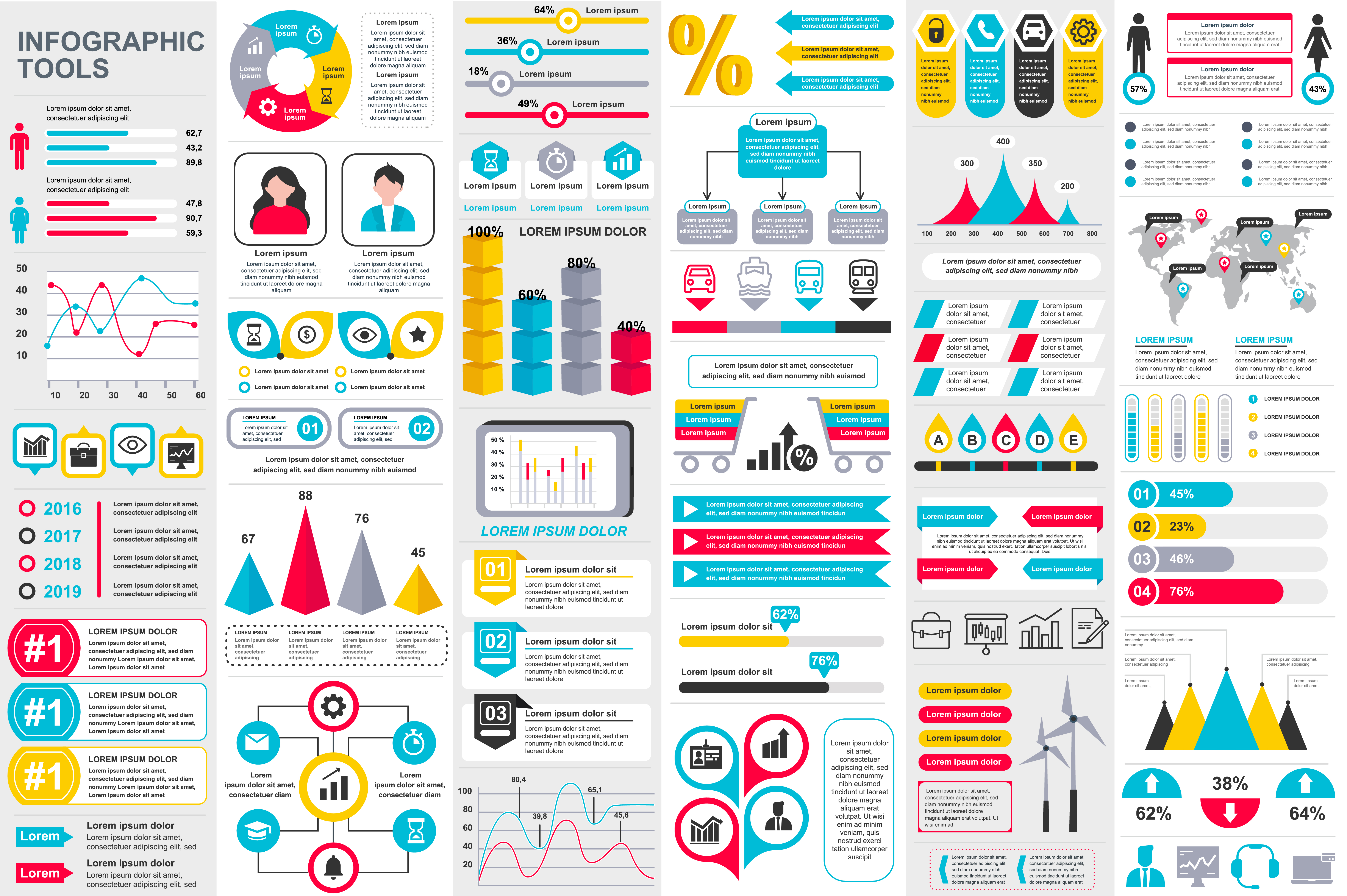 Infographic elements data visualization vector design template 371242